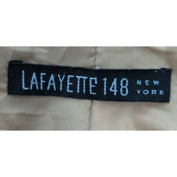 Lafayette 148 New York Wool Silk Herringbone 2 Piece Skirt Suit 6 Made in USA - Picture 8 of 10